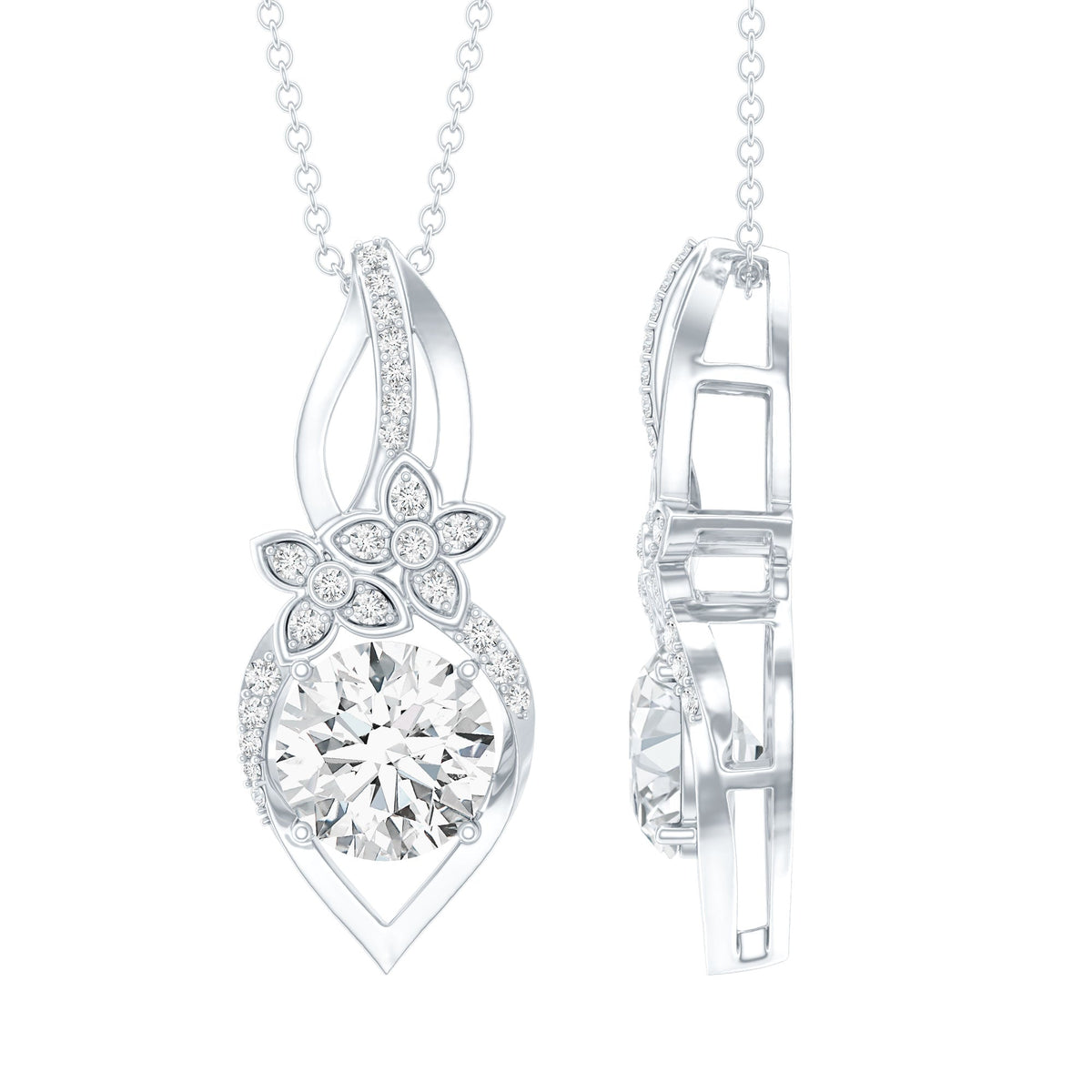 Certified Moissanite Designer Bridal Necklace For Wedding