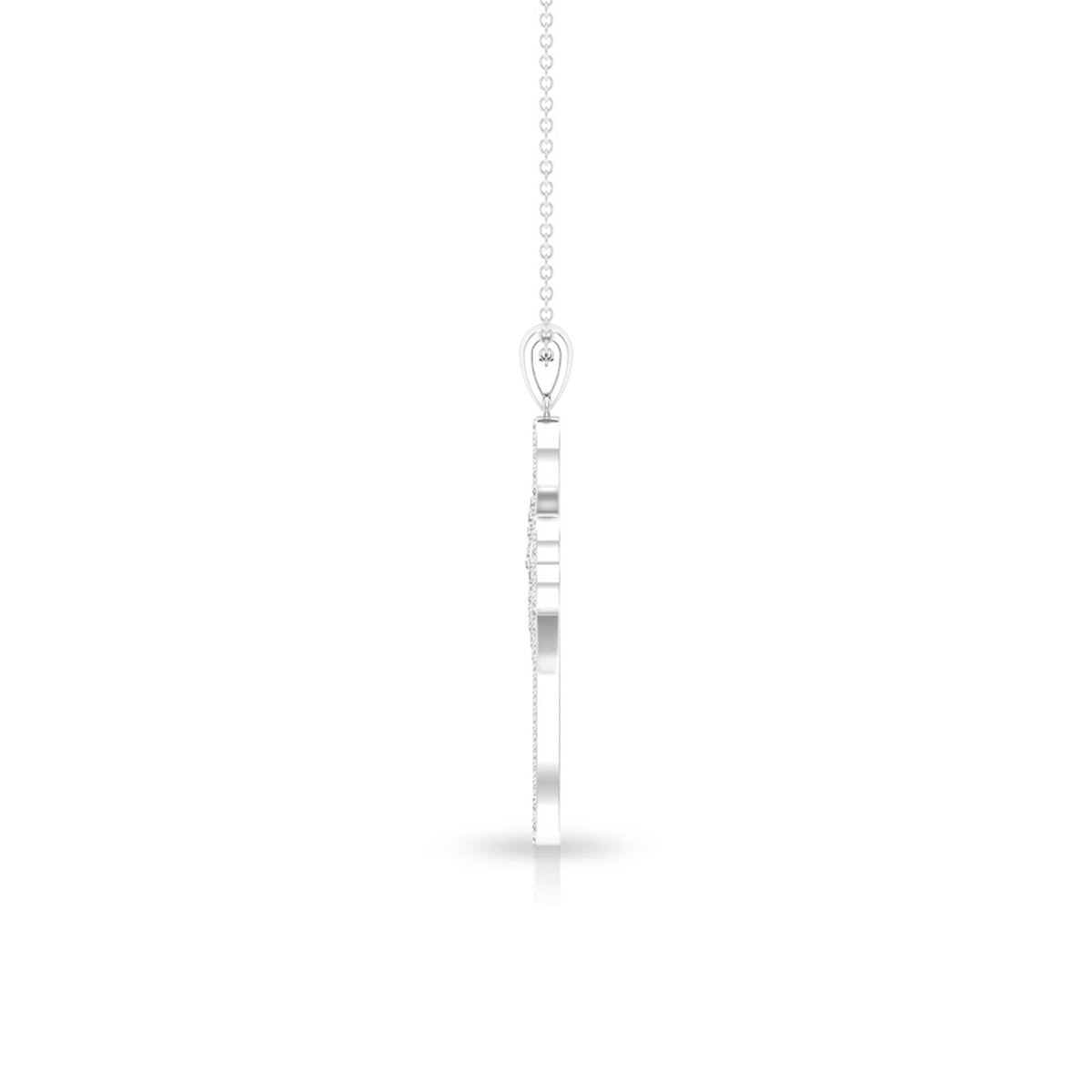 Certified Moissanite Heart Cross Pendant Necklace