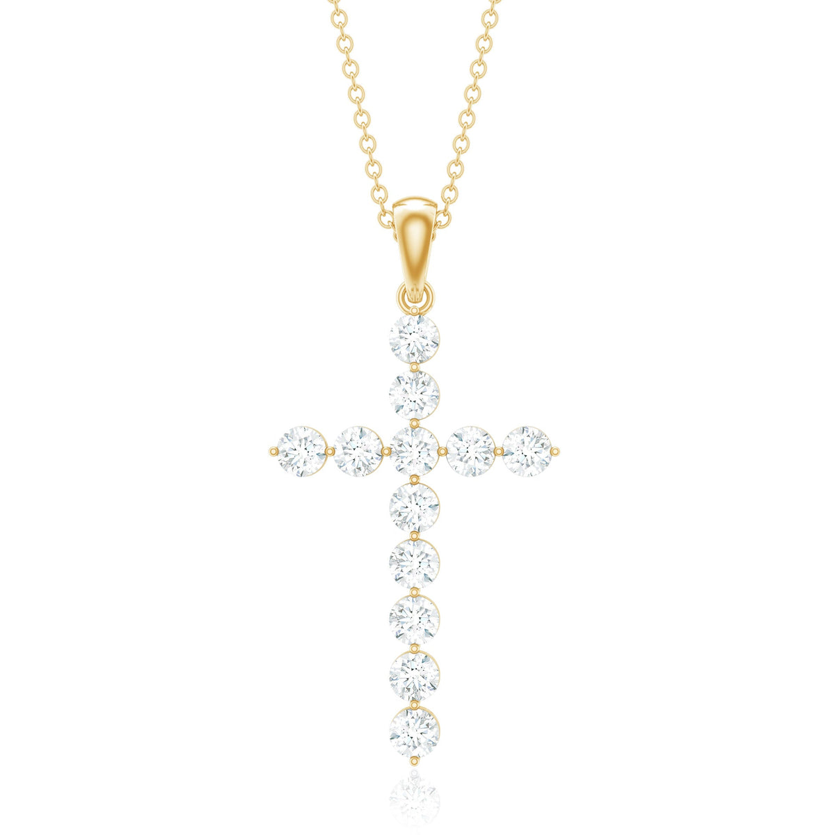 Certified Moissanite Cross Pendant Necklace