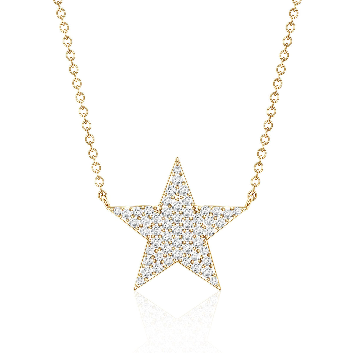 Diamond Star Pendant Necklace in Pave Setting
