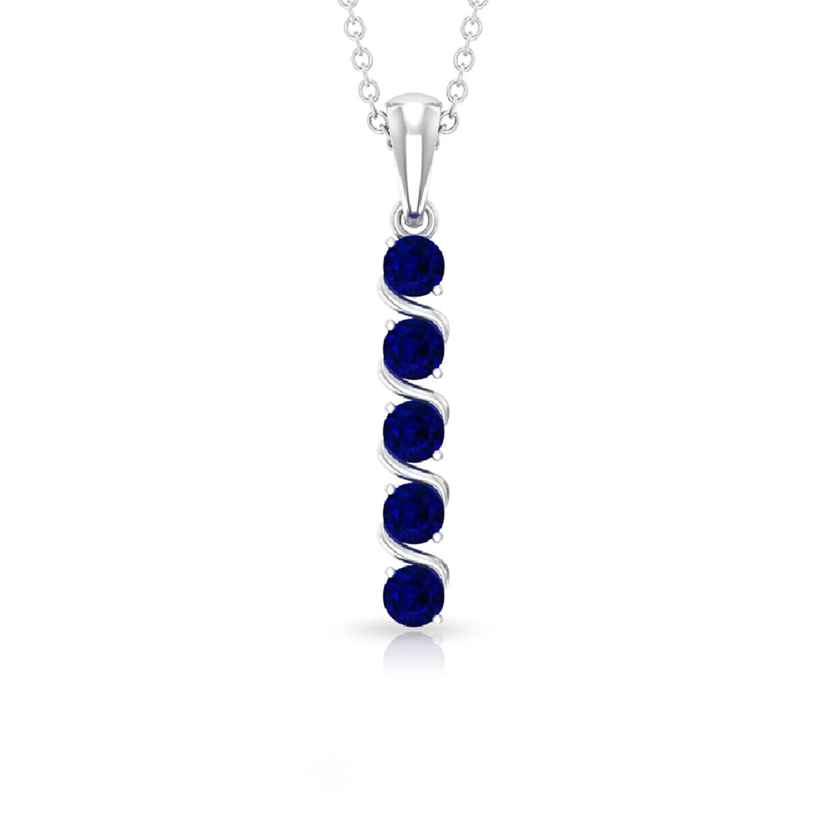 Lab Created Blue Sapphire Bar Necklace With Earrings