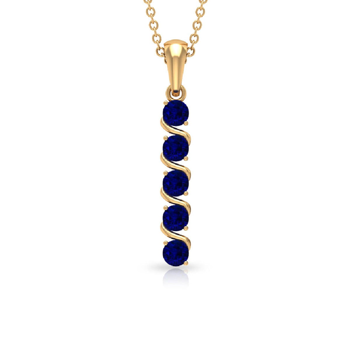 Lab Created Blue Sapphire Bar Necklace With Earrings