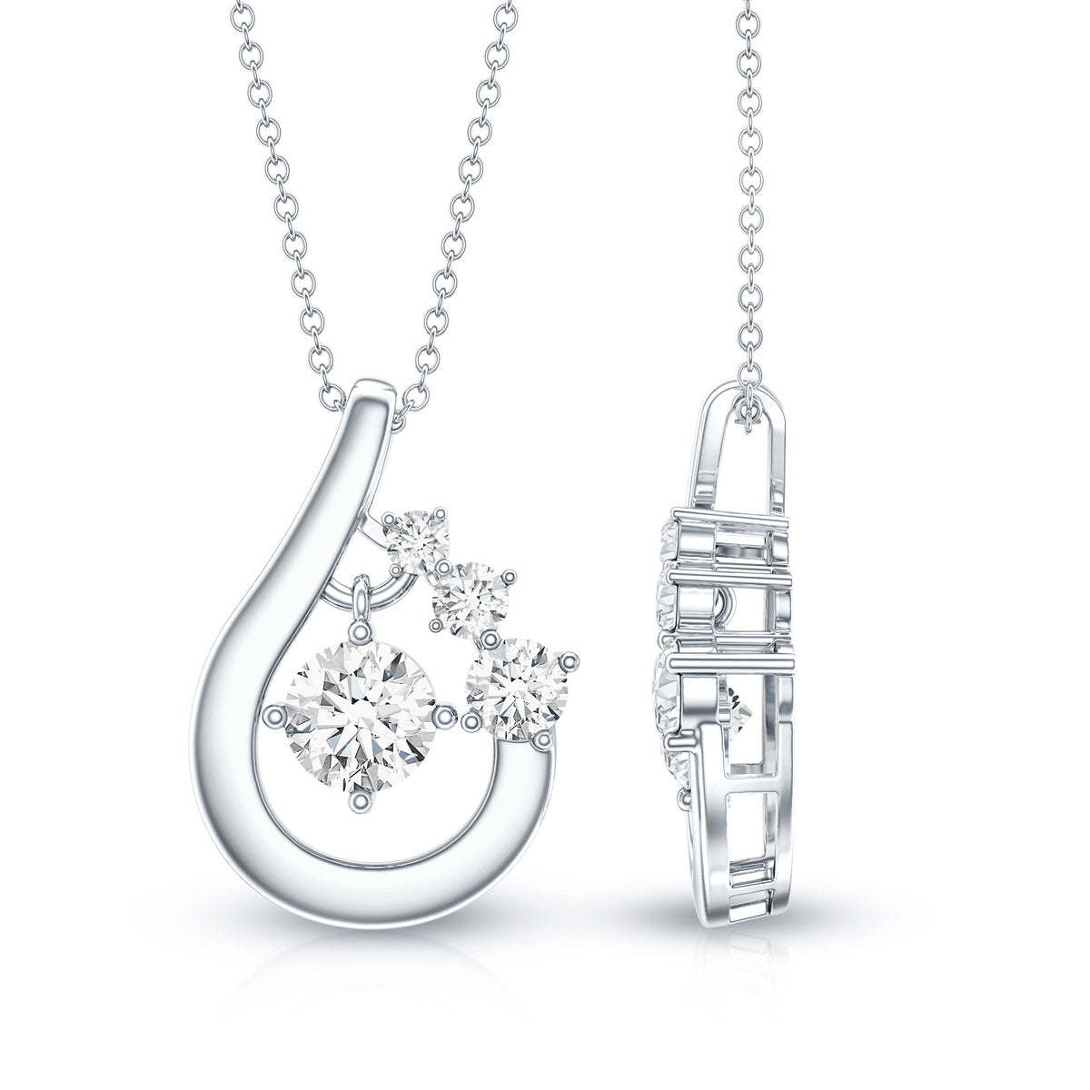 Certified Lab Grown Diamond Minimal Pendant Necklace