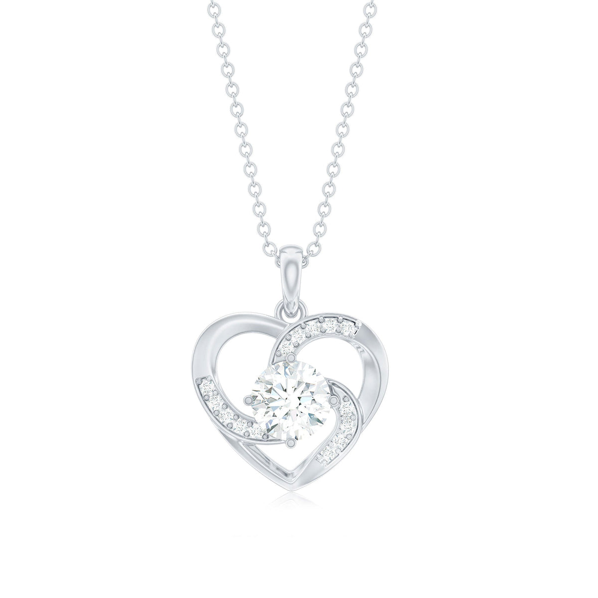 Certified Lab Grown Diamond Solitaire Heart Pendant