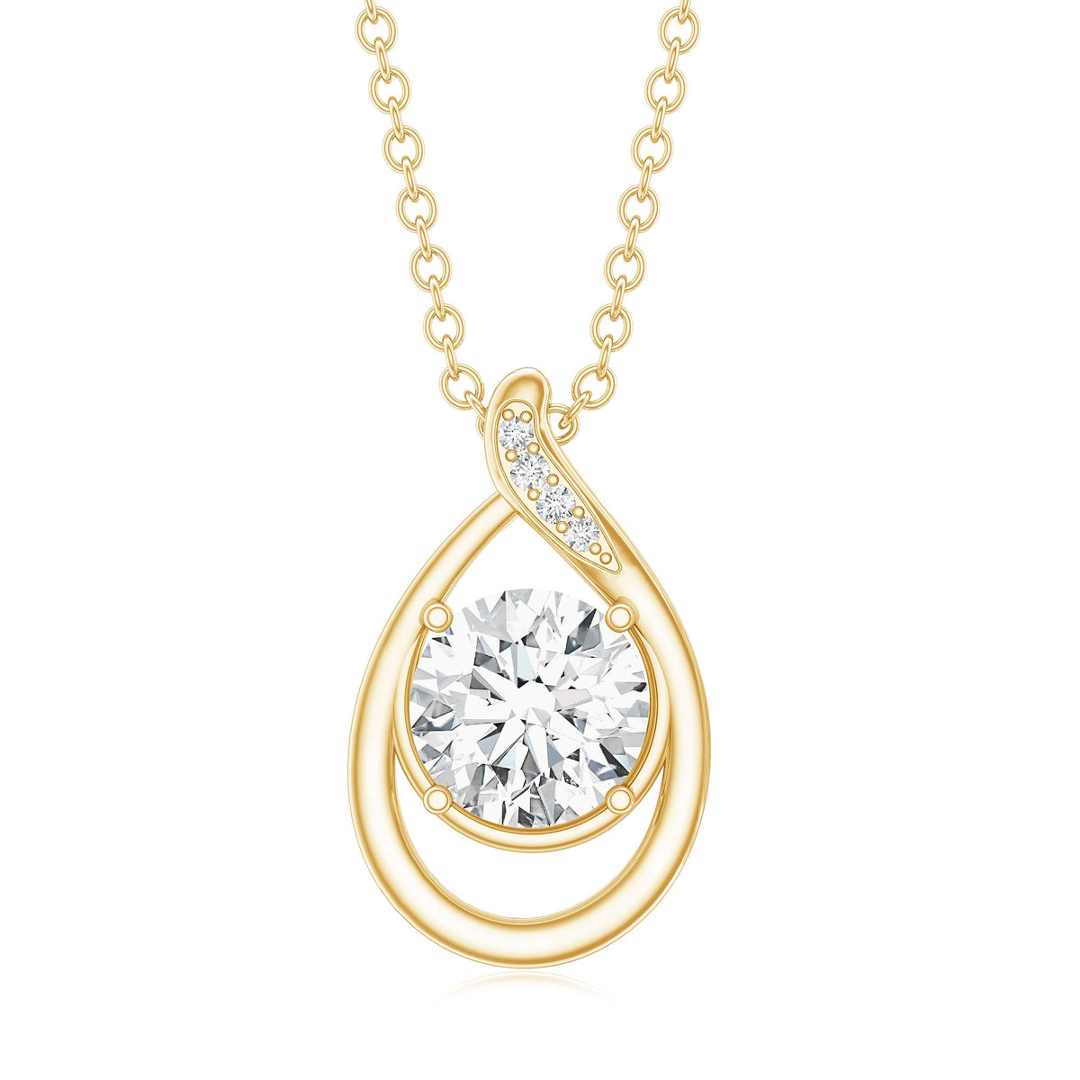 Lab Grown Diamond Teardrop Pendant Necklace
