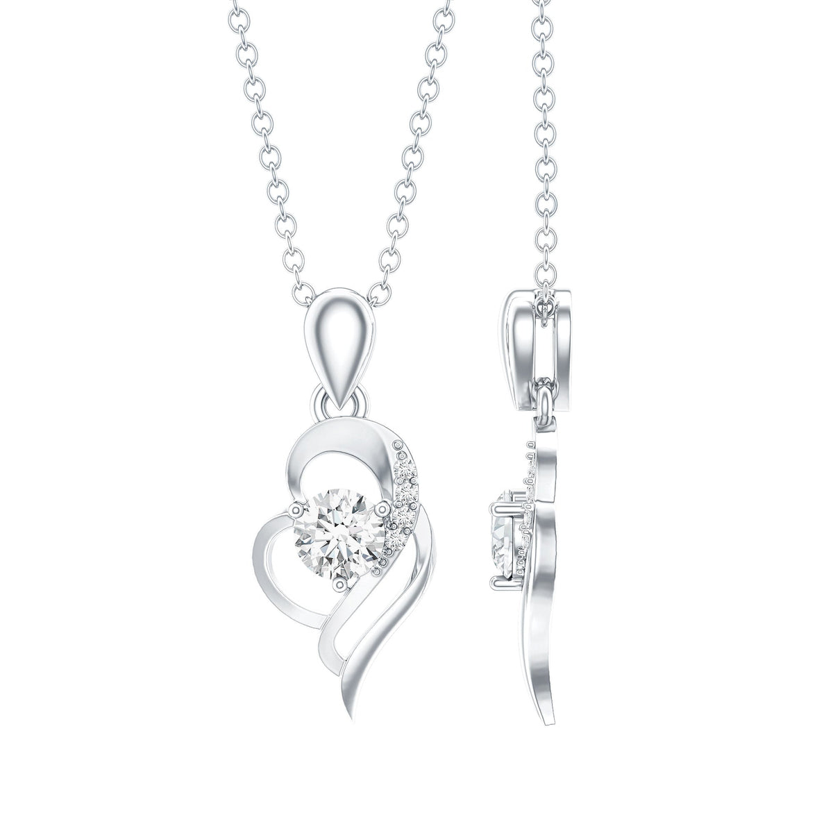 Heart Necklace with Lab Grown Diamond