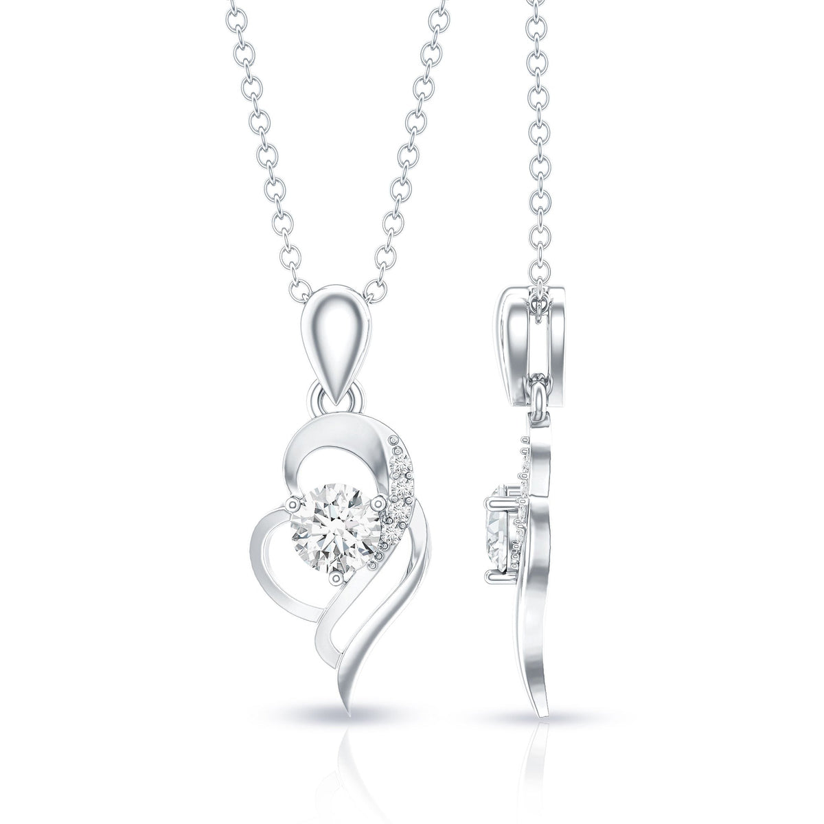 Heart Necklace with Lab Grown Diamond