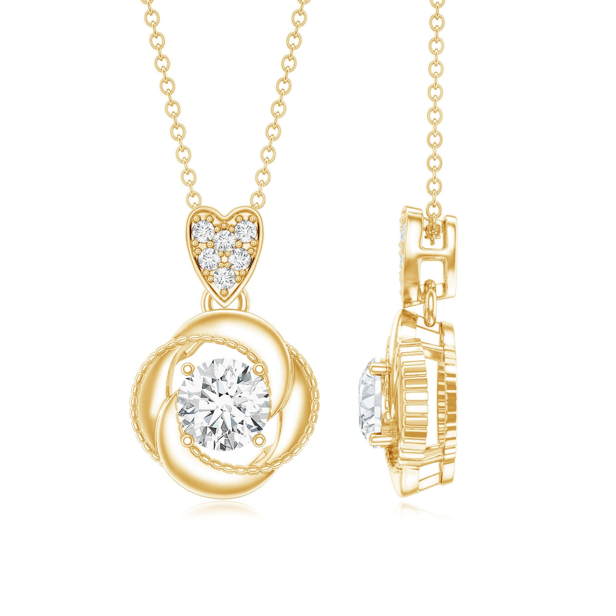 Lab Grown Diamond Swirl Pendant Necklace