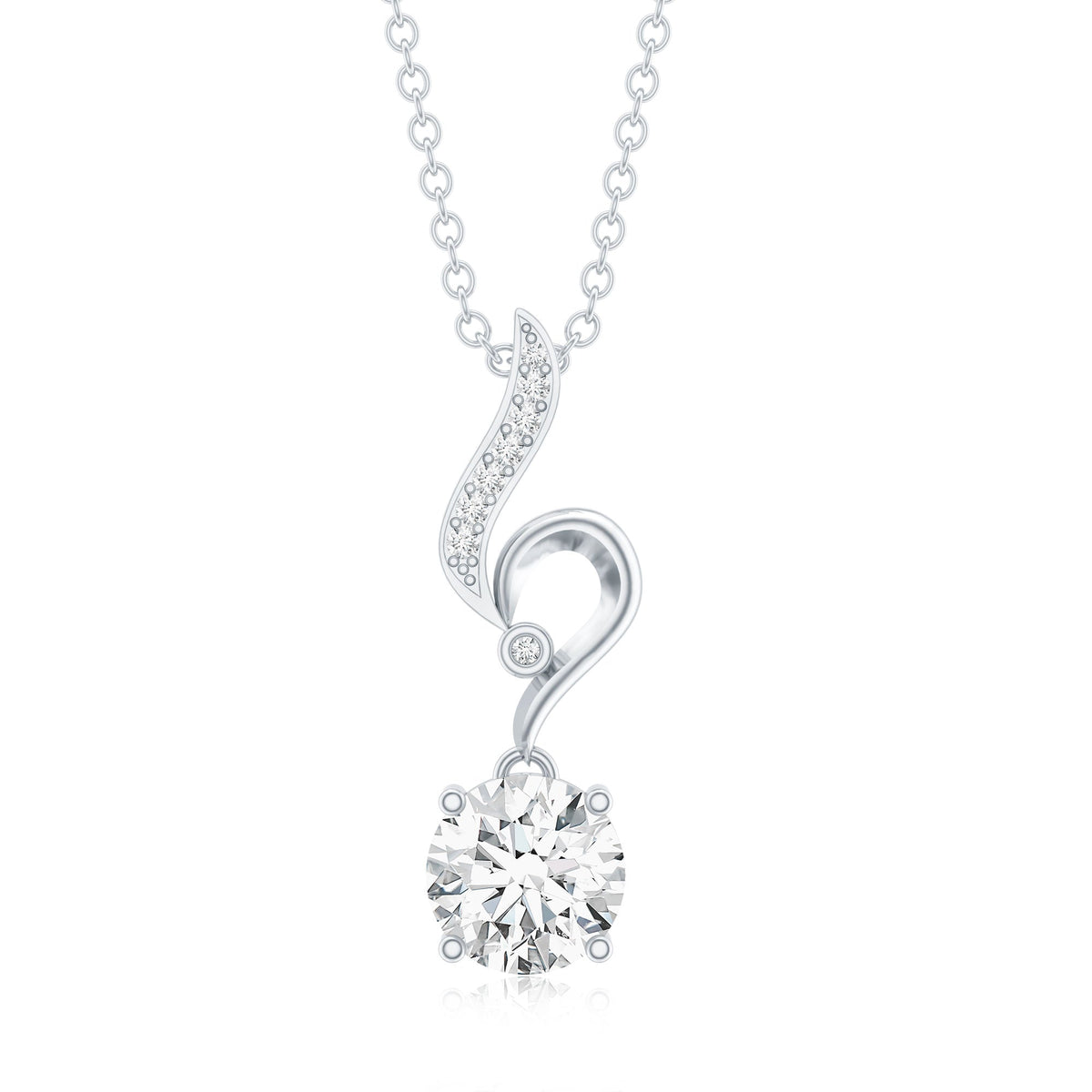 Certified Lab Grown Diamond Solitaire Wedding Necklace