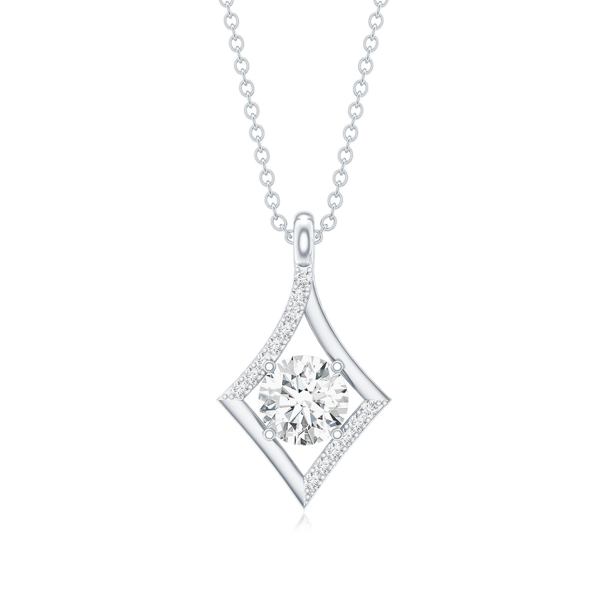 Certified Lab Grown Diamond Geometric Pendant Necklace