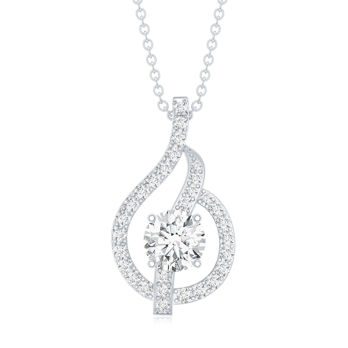 Certified Lab Grown Diamond Leaf Necklace