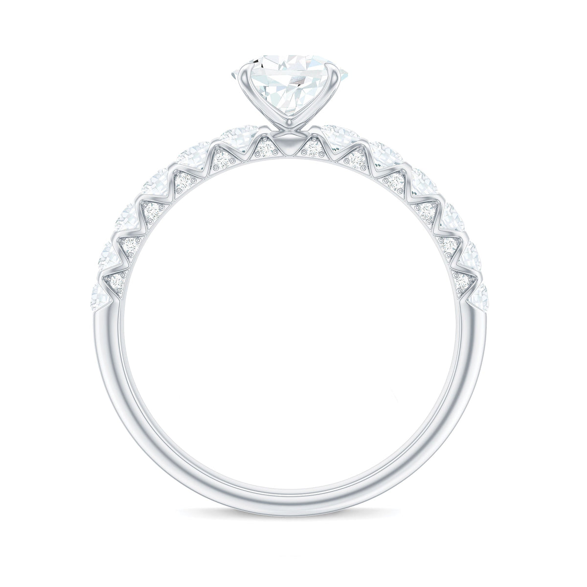 Pear Shaped Moissanite Solitaire Engagement Ring