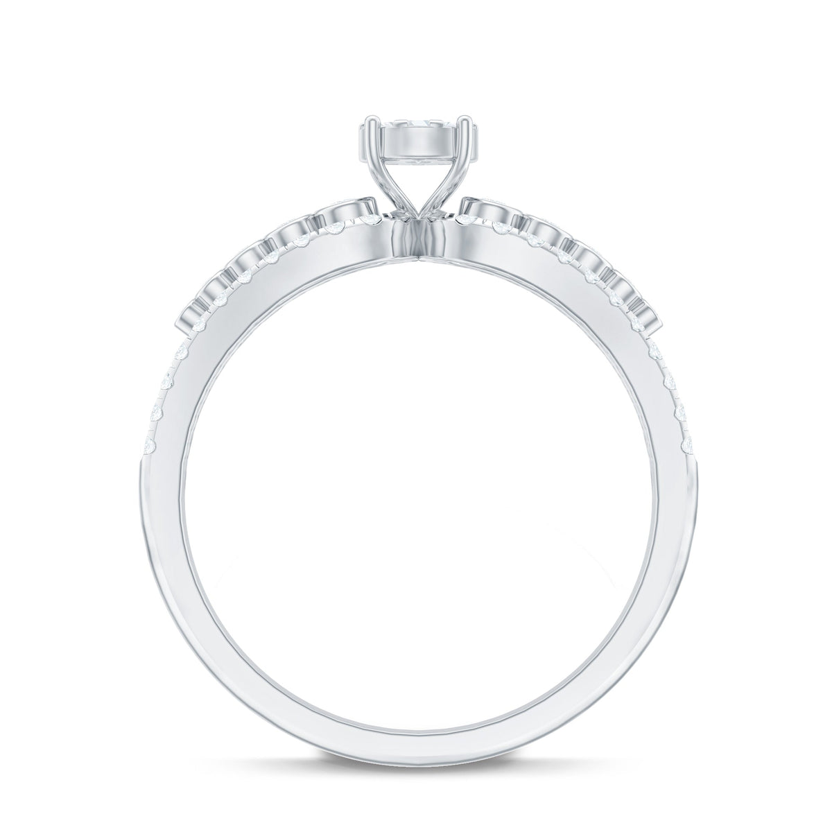 Diamond Designer Engagement Ring with Side Stones
