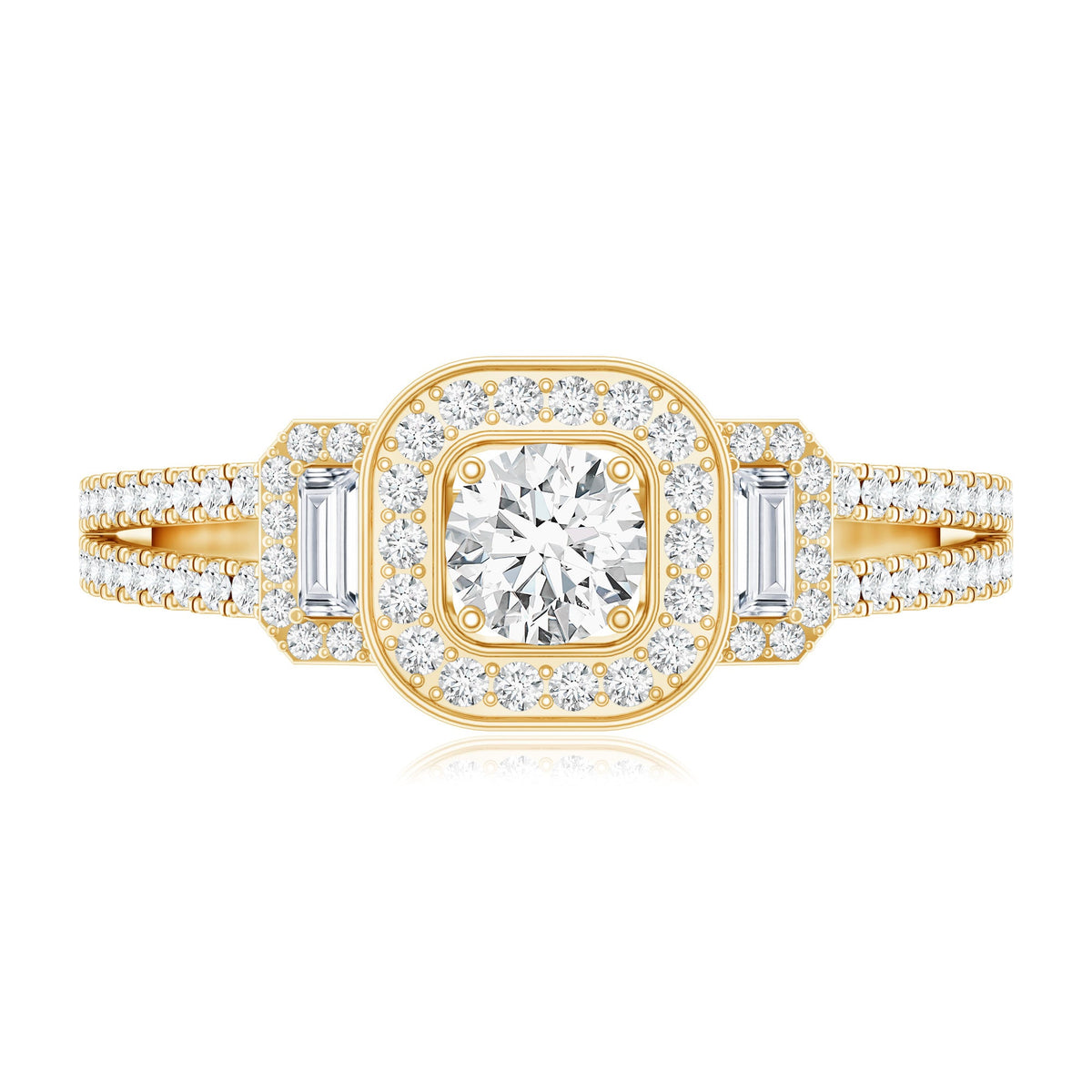Certified Moissanite Vintage Inspired Engagement Ring