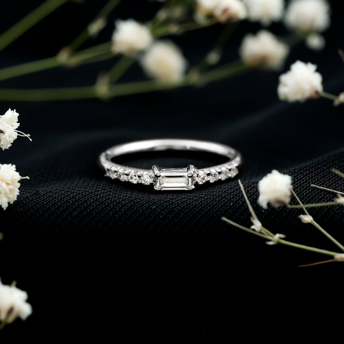 Moissanite Minimalist Stackable Promise Ring
