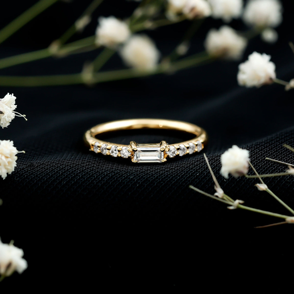 Moissanite Minimalist Stackable Promise Ring