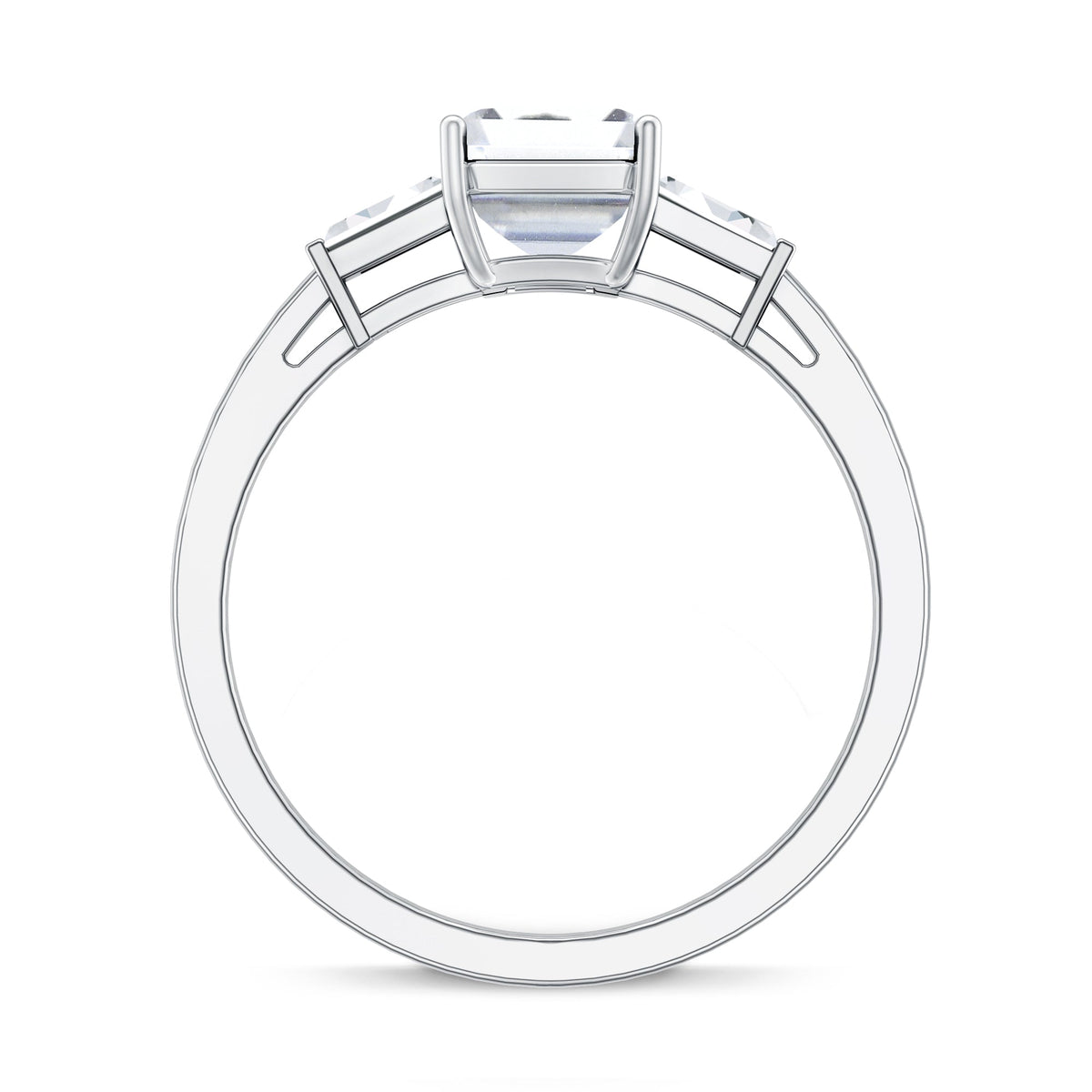 1.8 Carat Lab Grown Diamond Emerald Cut Engagement Ring