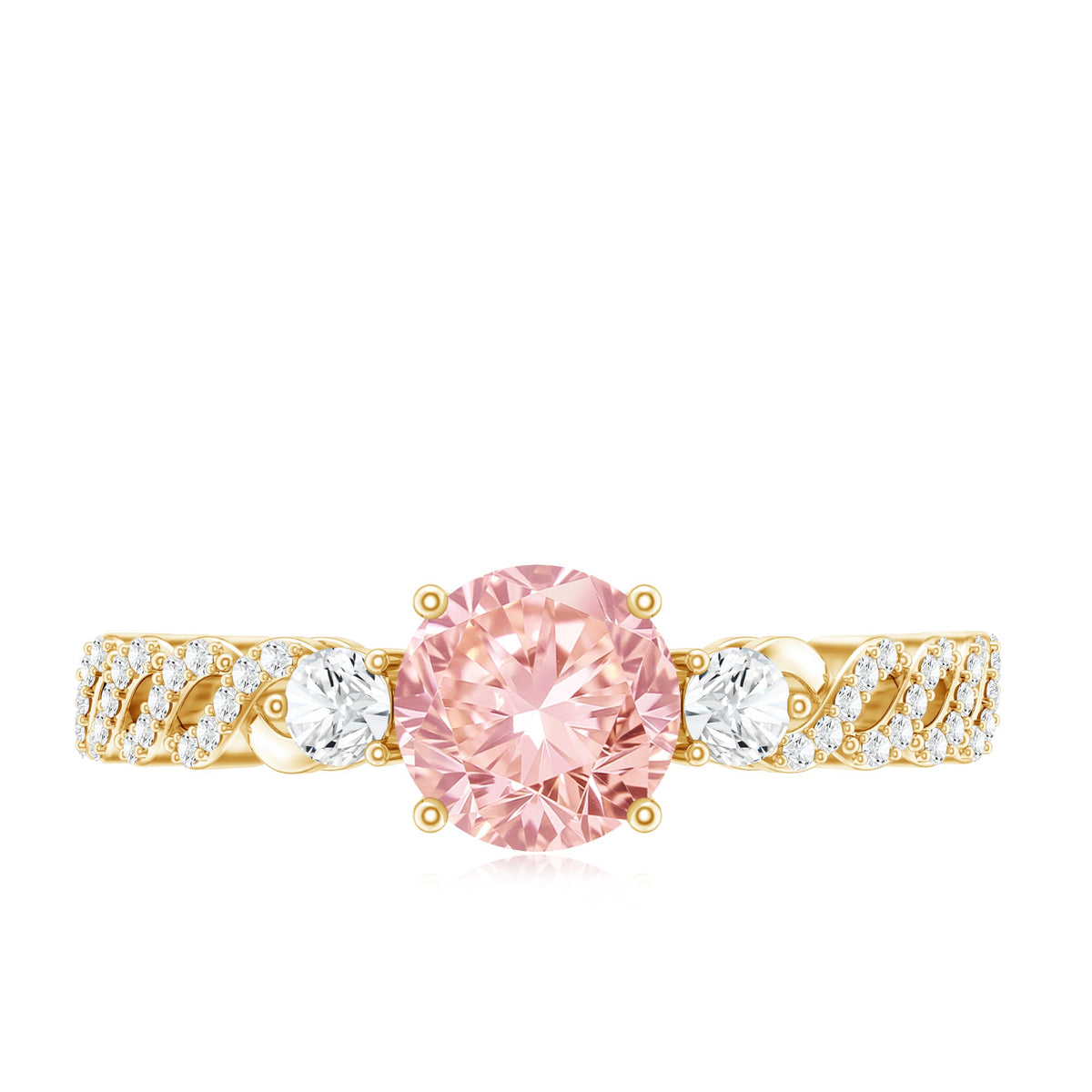 Lab Grown Fancy Pink Diamond Engagement Ring with IGI Certificate