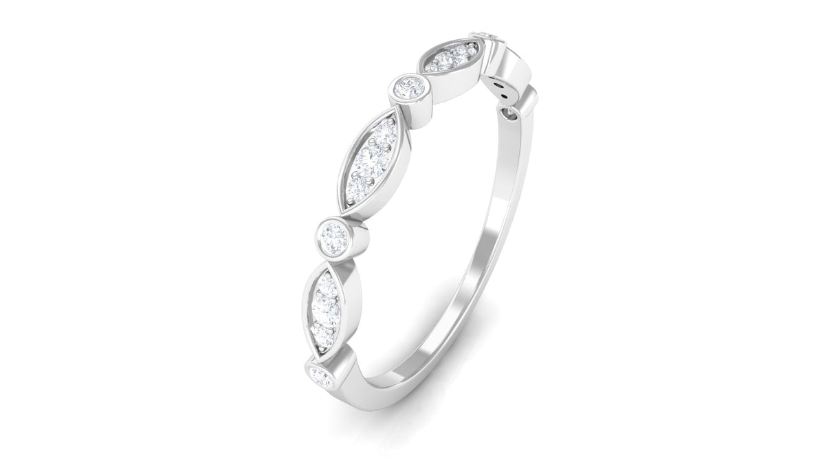 Certified Natural Diamond Half Eternity Ring for Anniversary