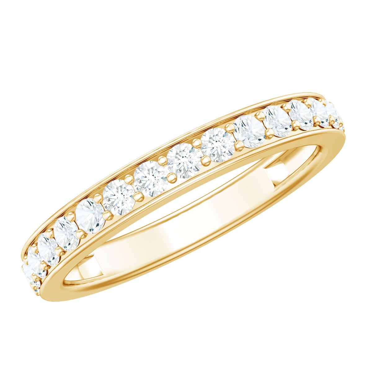 Certified Moissanite Half Eternity Ring