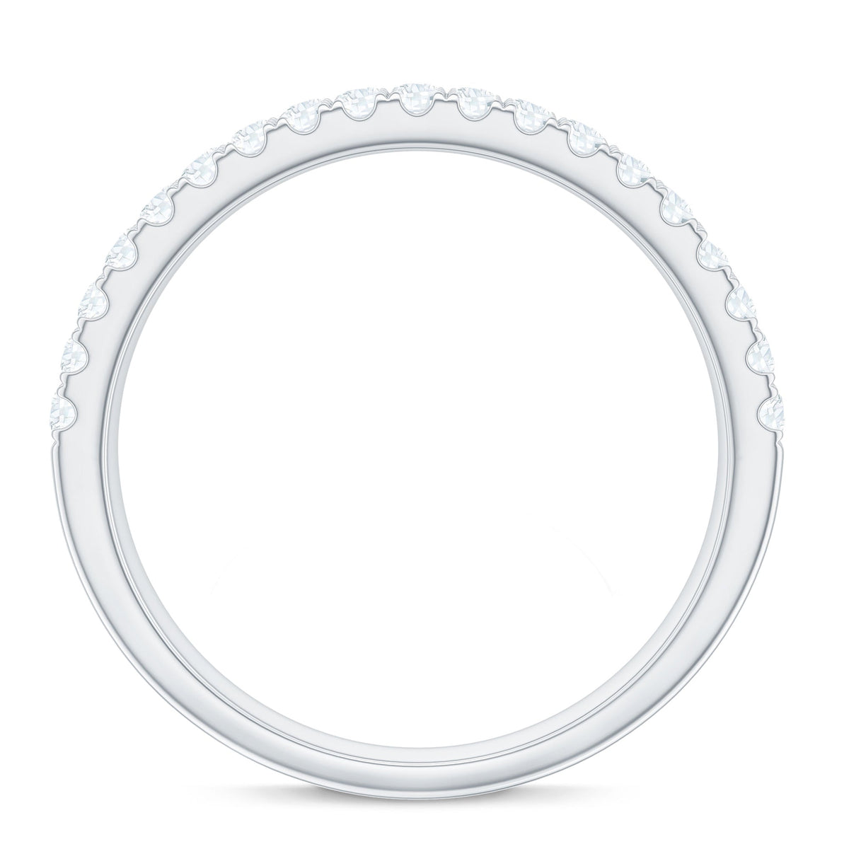 Natural Diamond Wide Half Eternity Band Ring