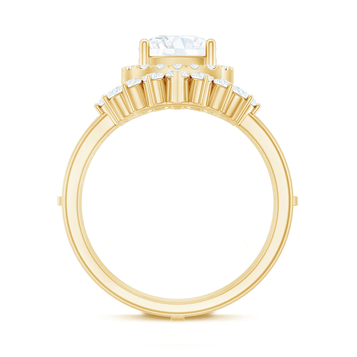 Cushion Cut Moissanite Vintage Inspired Wedding Ring Set