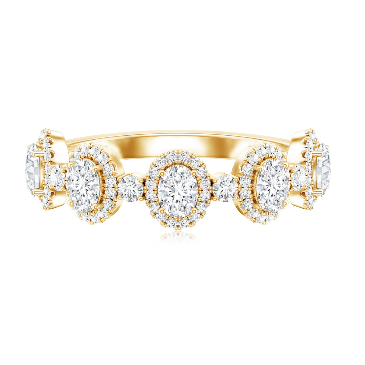 Designer Lab Grown Diamond Half Eternity Wedding Band Ring