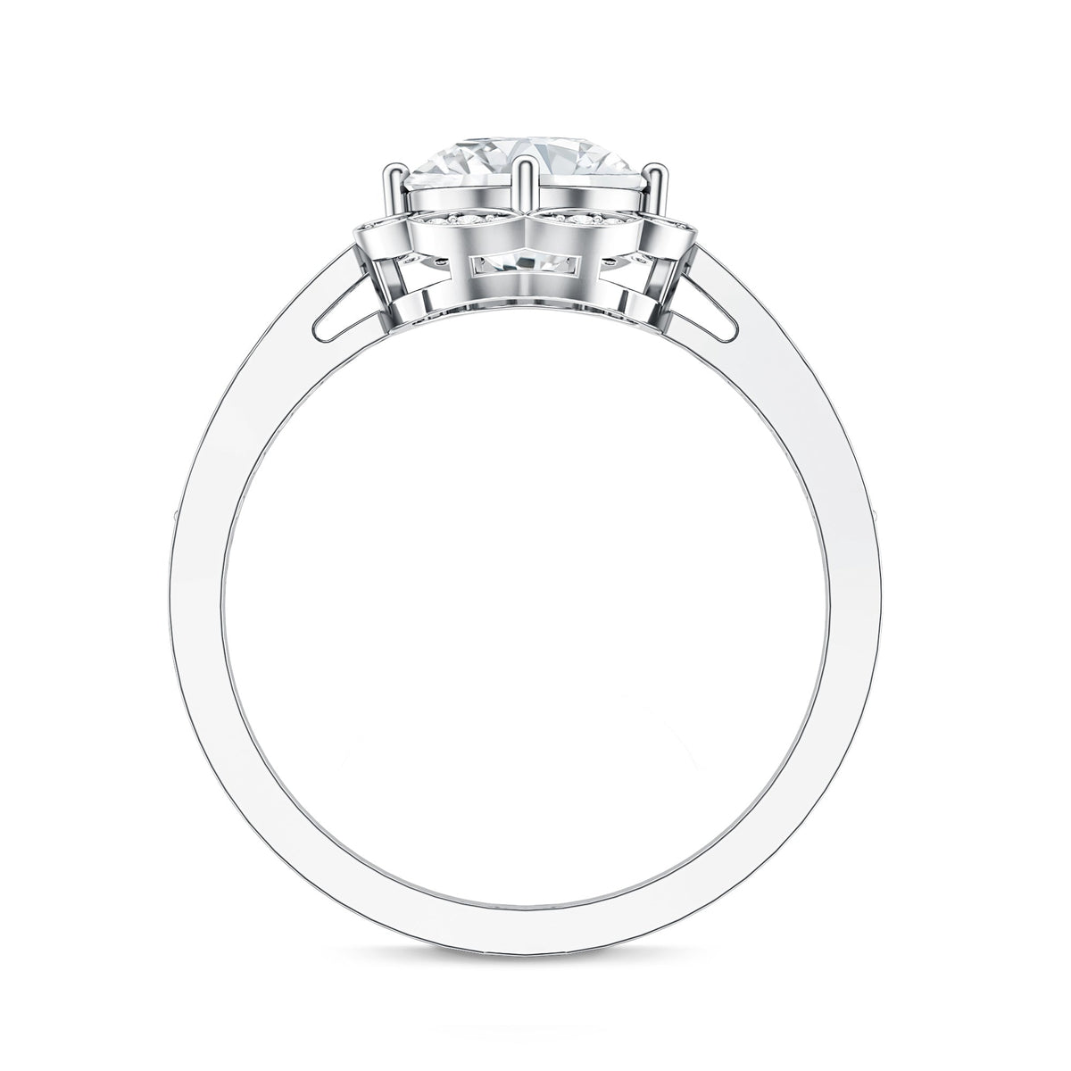 Certified 1.2 Carat Lab Grown Diamond Halo Engagement Ring