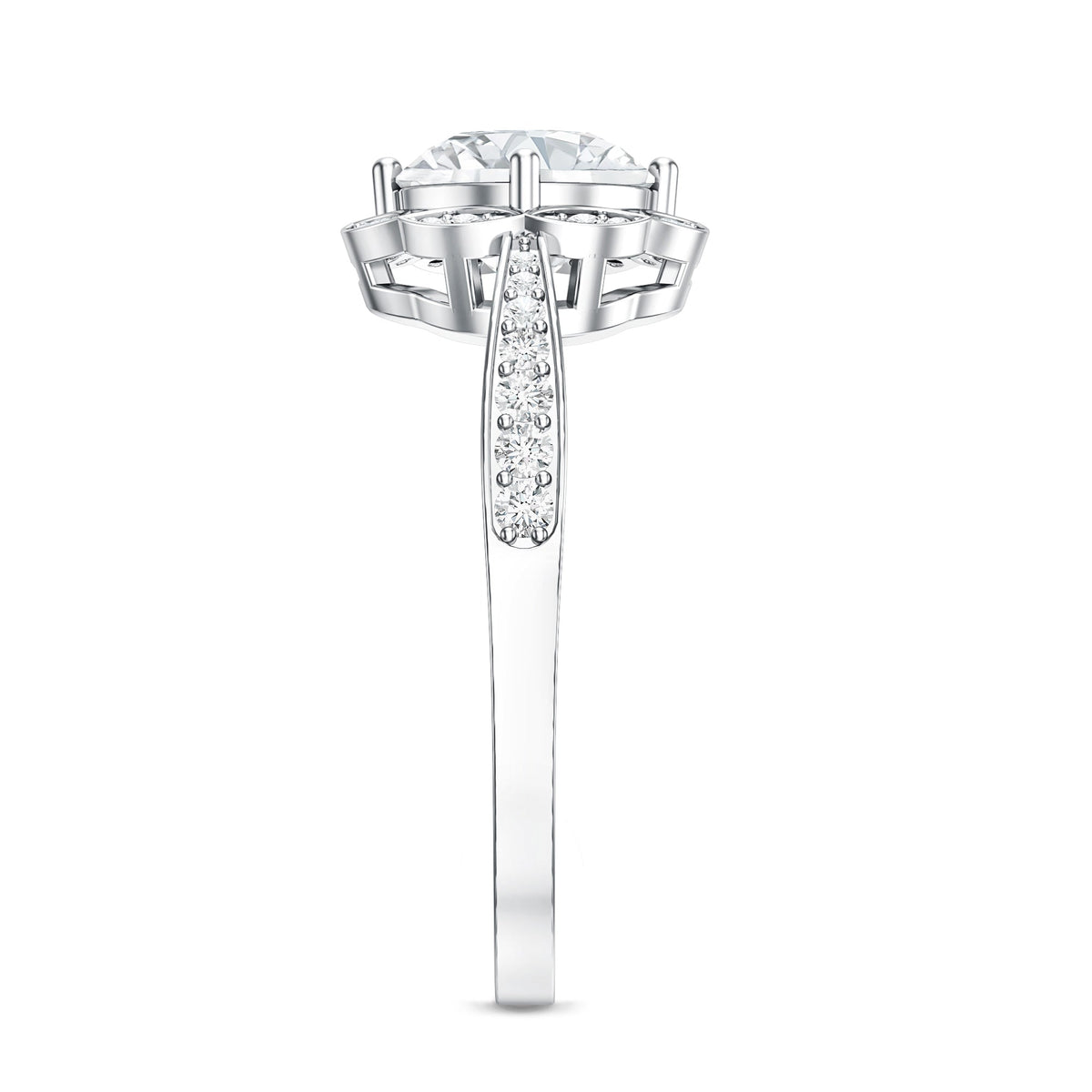 Certified 1.2 Carat Lab Grown Diamond Halo Engagement Ring