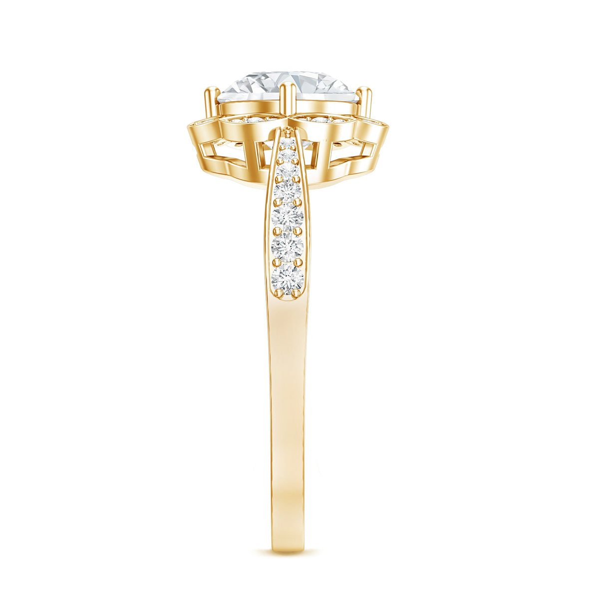 Certified 1.2 Carat Lab Grown Diamond Halo Engagement Ring