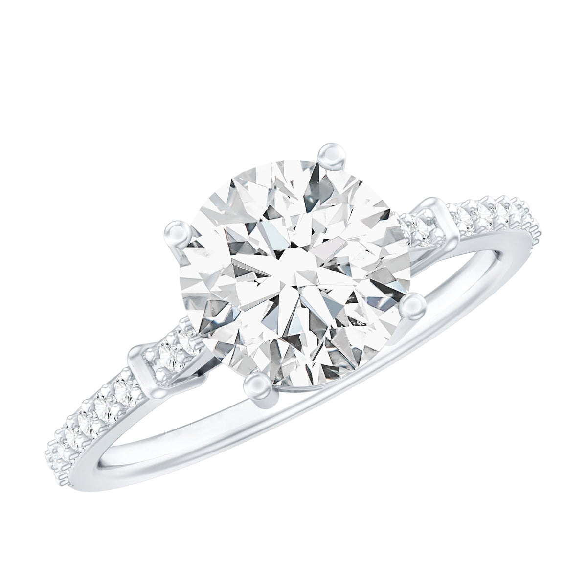 Certified 2 Carat Lab Grown Diamond Simple Engagement Ring