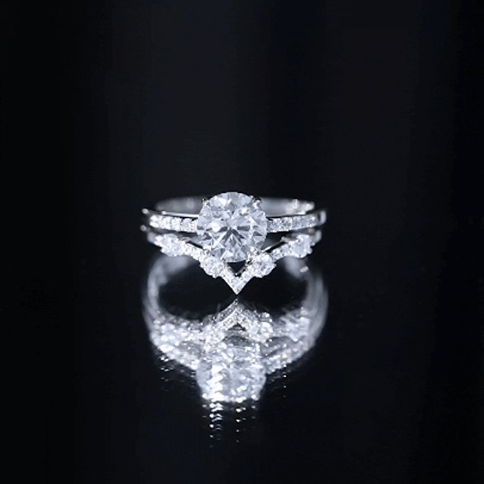 Certified Lab Grown Diamond Bridal Ring Set For Women