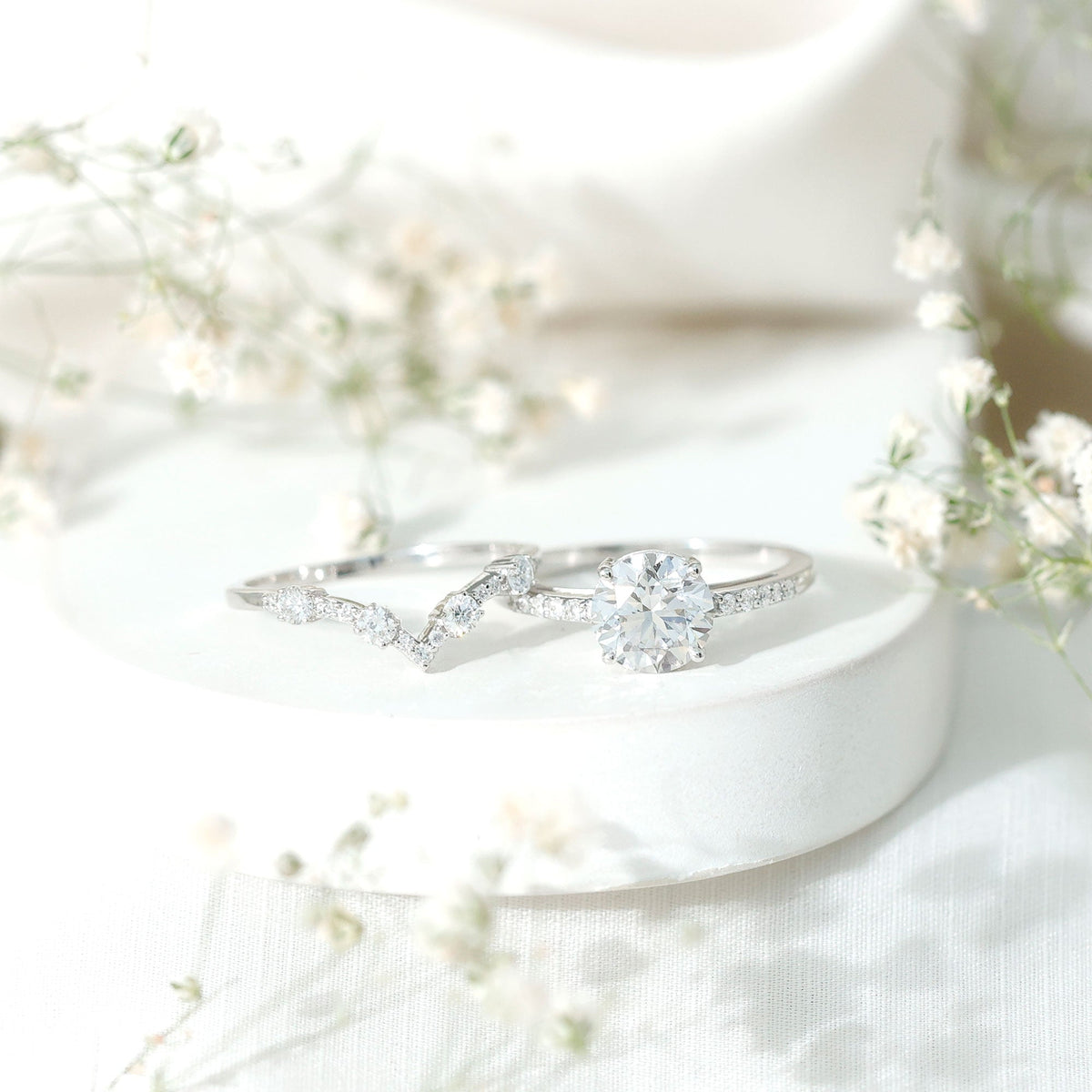 Certified Lab Grown Diamond Bridal Ring Set For Women