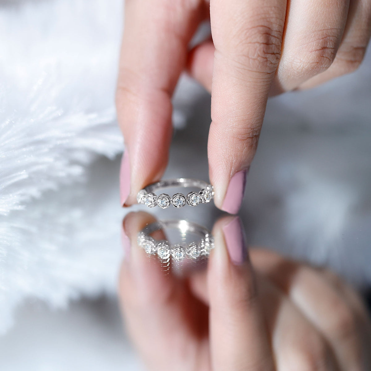 Certified Lab Grown Diamond Half Eternity Anniversary Ring