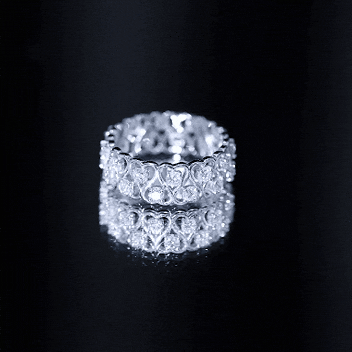 Certified Lab Grown Diamond Heart Eternity Band Ring