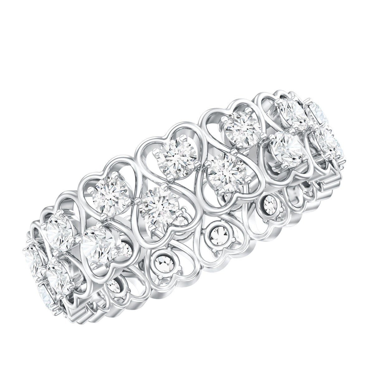 Certified Lab Grown Diamond Heart Eternity Band Ring