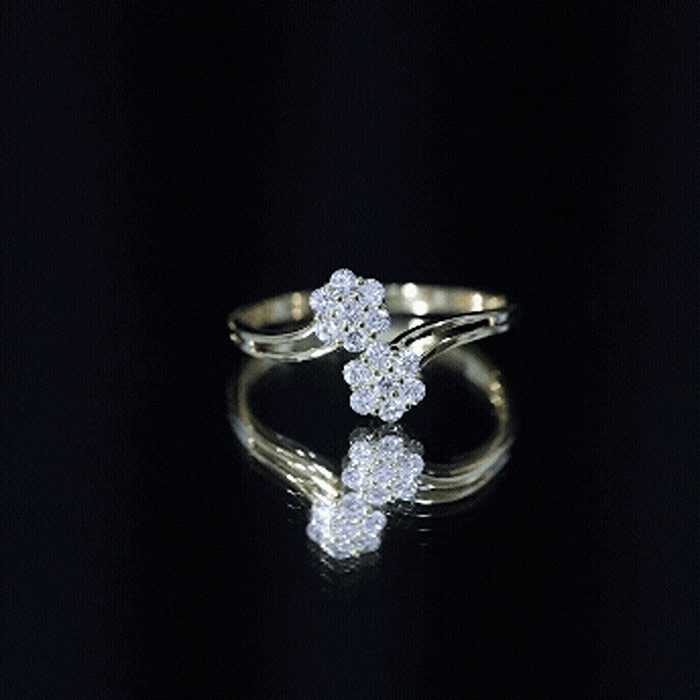 Certified Lab Grown Diamond Flower Wrap Engagement Ring