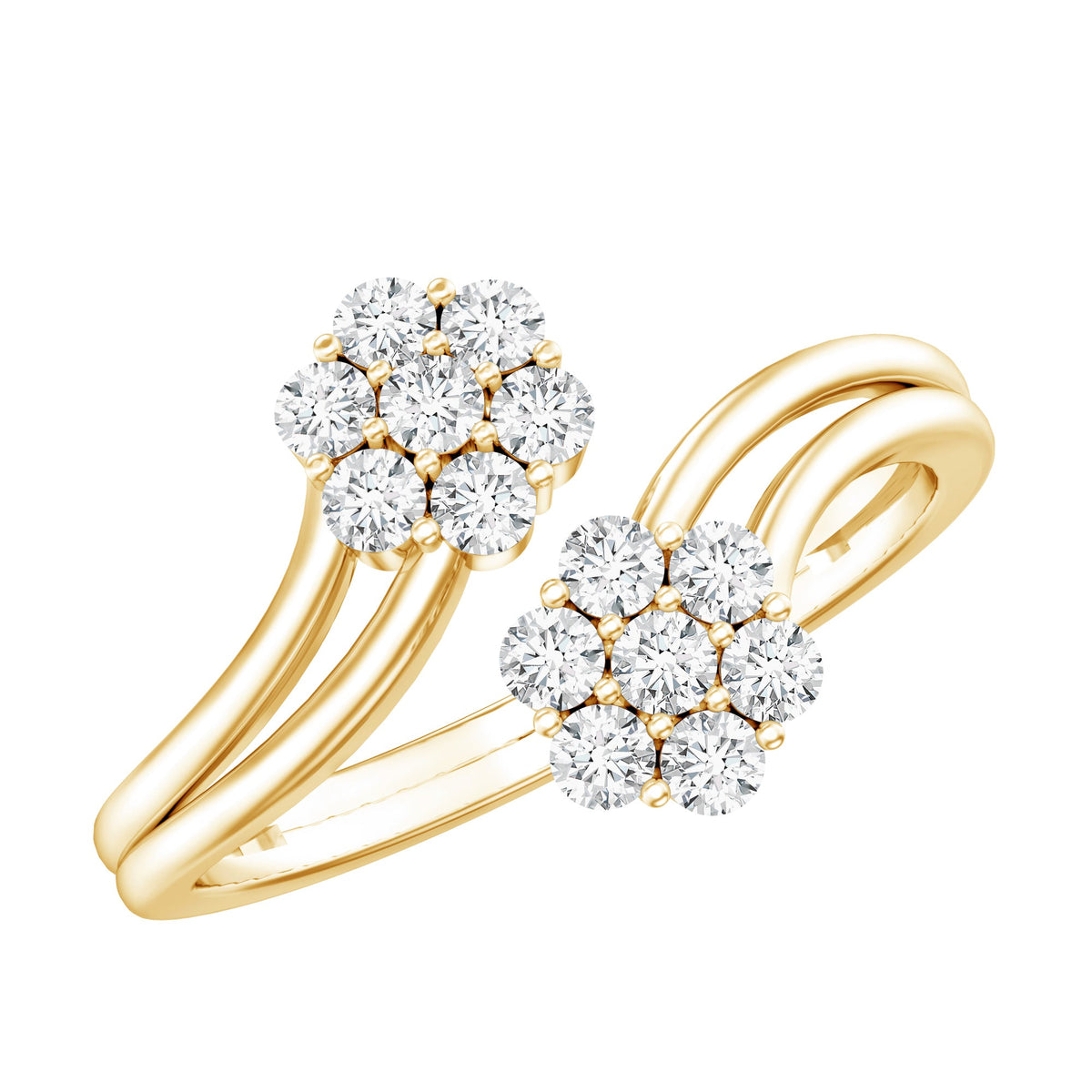 Certified Lab Grown Diamond Flower Wrap Engagement Ring
