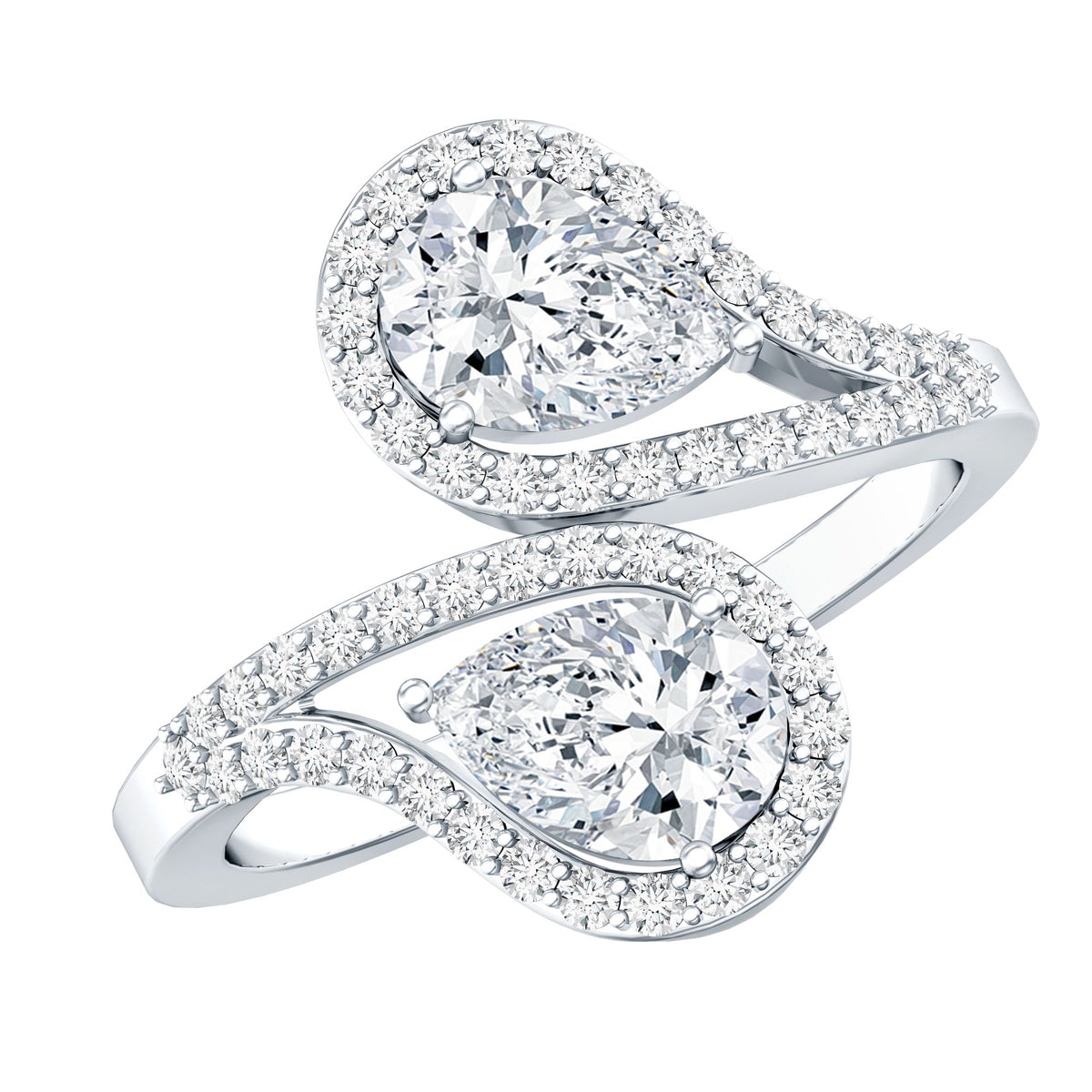 Certified Lab Diamond Toi Et Moi Designer Engagement Ring