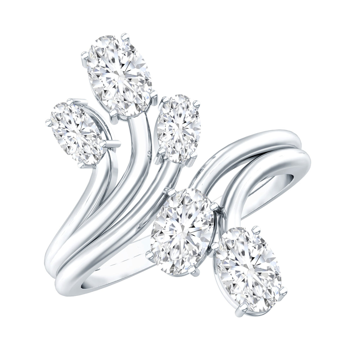 Certified Oval Lab Grown Diamond Designer Cocktail Ring