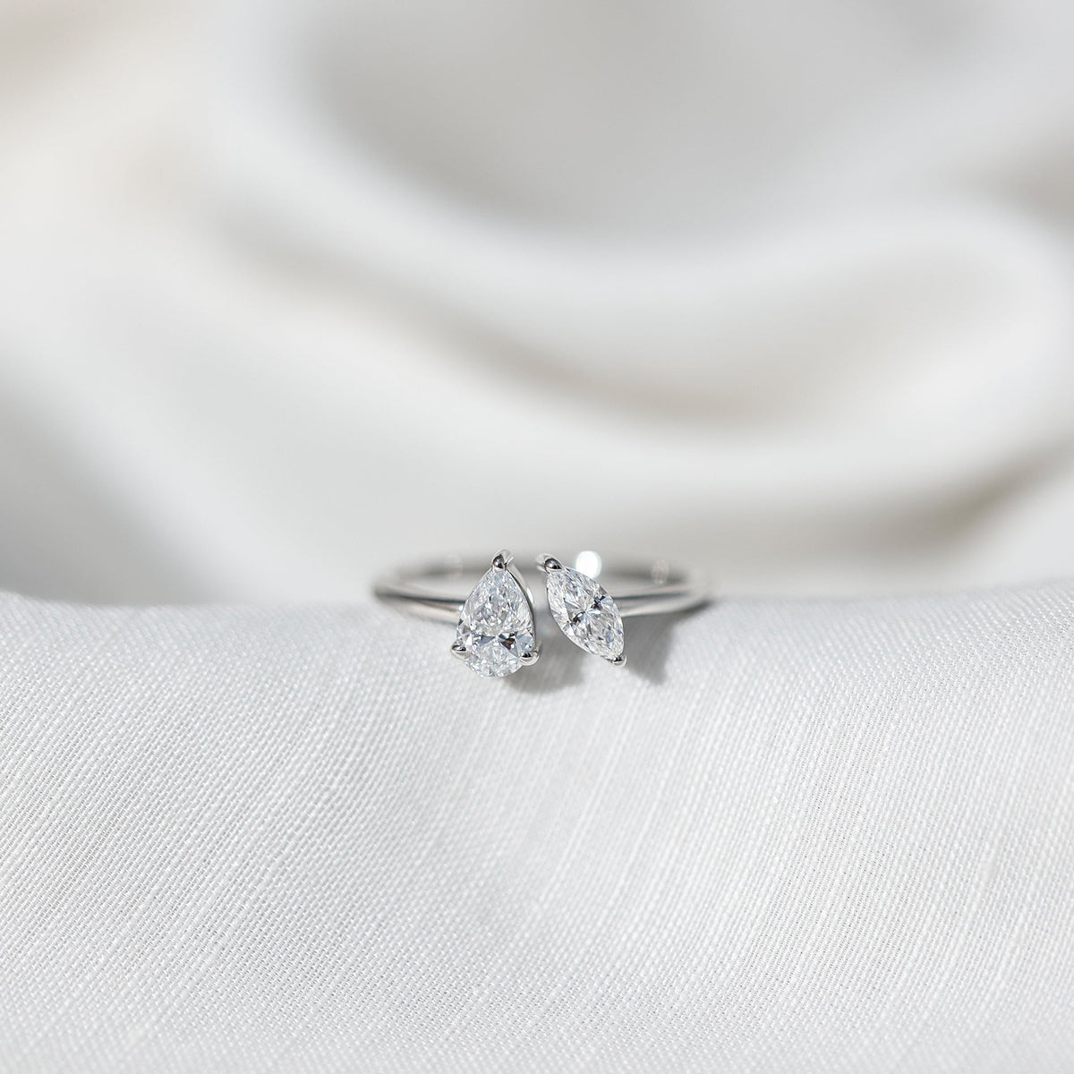Certified Lab Grown Diamond Two Stone Promise Ring