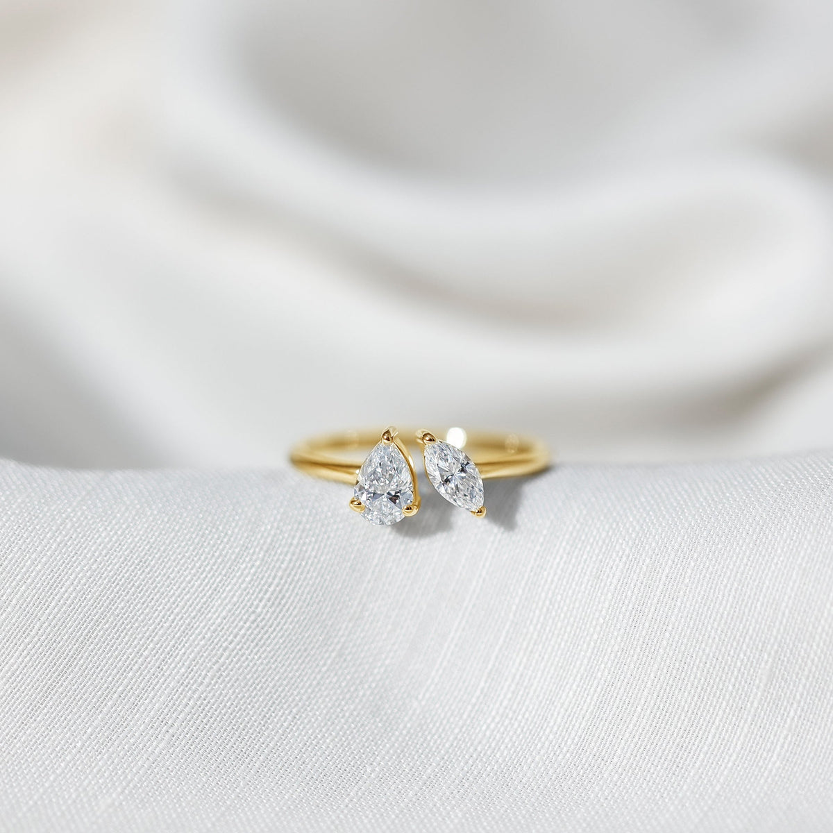 Certified Lab Grown Diamond Two Stone Promise Ring