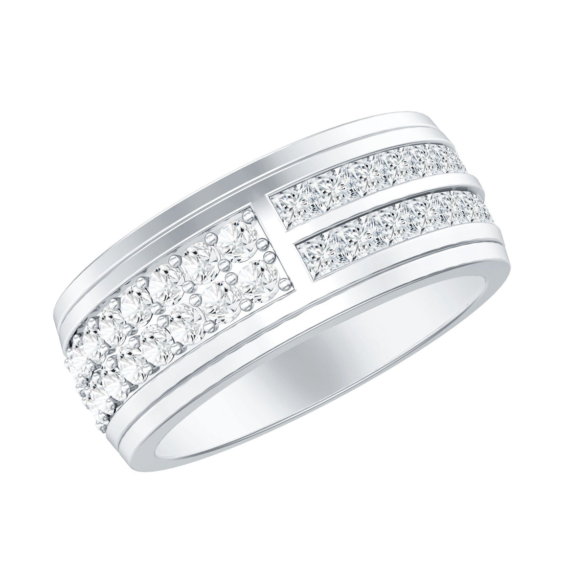 Certified Lab Grown Diamond Wide Wedding Band Ring