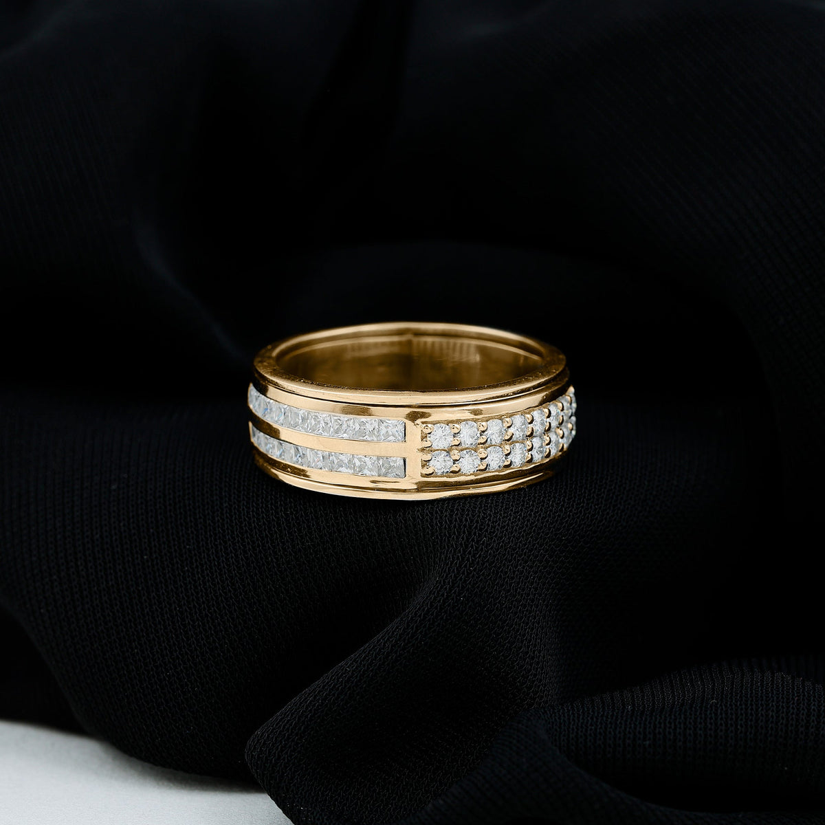 Certified Lab Grown Diamond Wide Wedding Band Ring