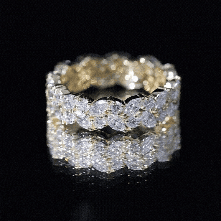 Certified Lab Grown Diamond Leaf Wedding Band