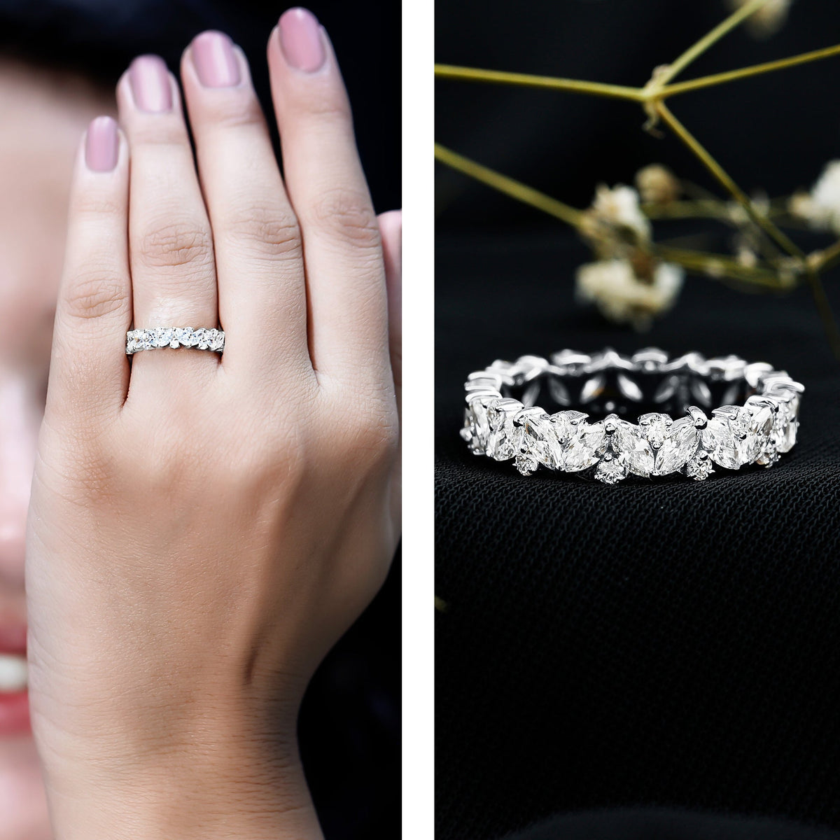 Certified Lab Grown Diamond Full Eternity Wedding Ring