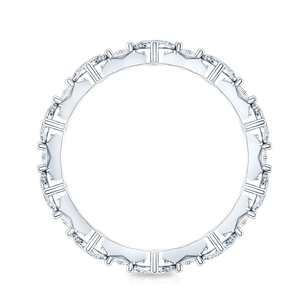 Certified Princess Cut Lab Grown Diamond Eternity Wedding Ring