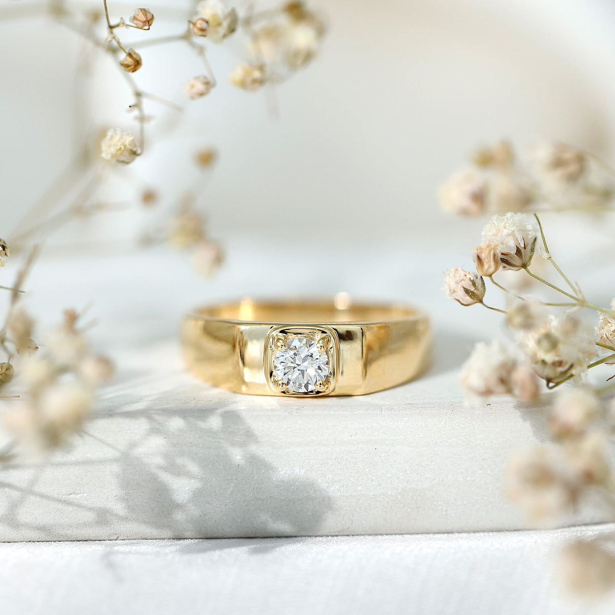 Brilliant Cut Lab Grown Diamond Engagement Ring for Men