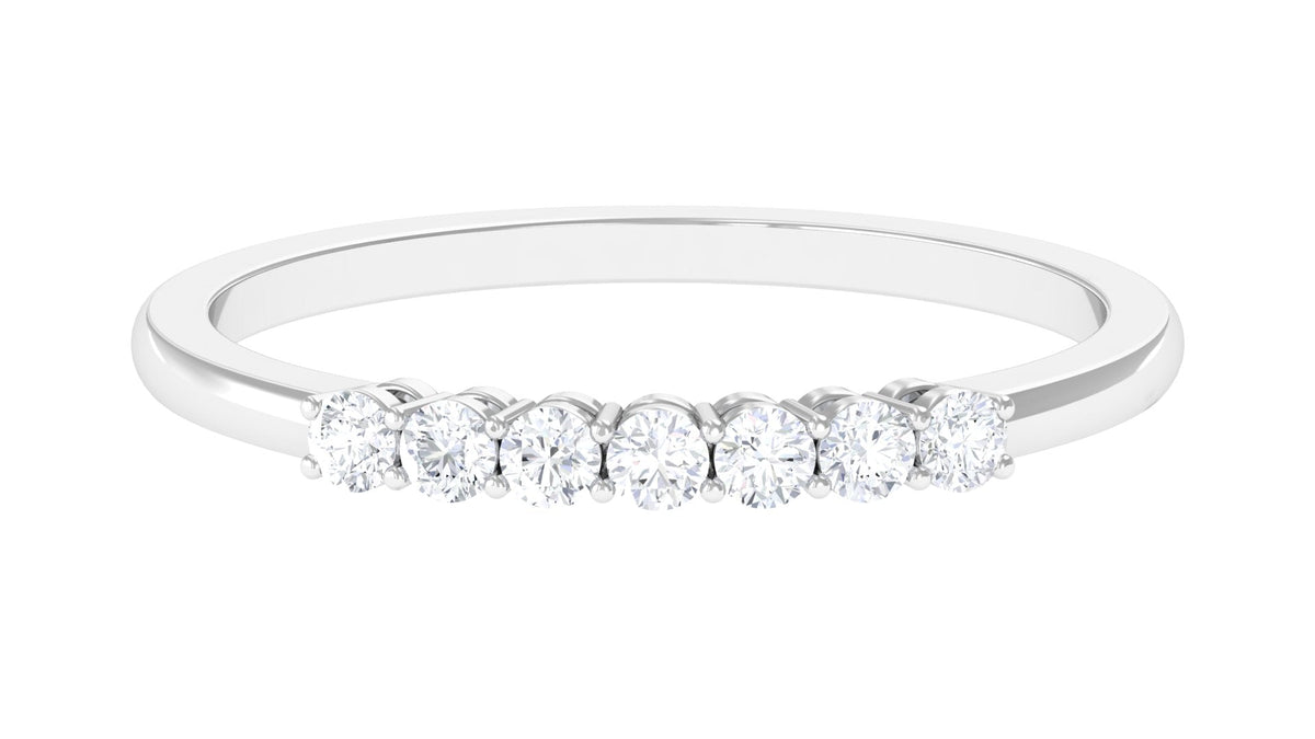 Minimalist Diamond Wedding Band Ring with Certificate