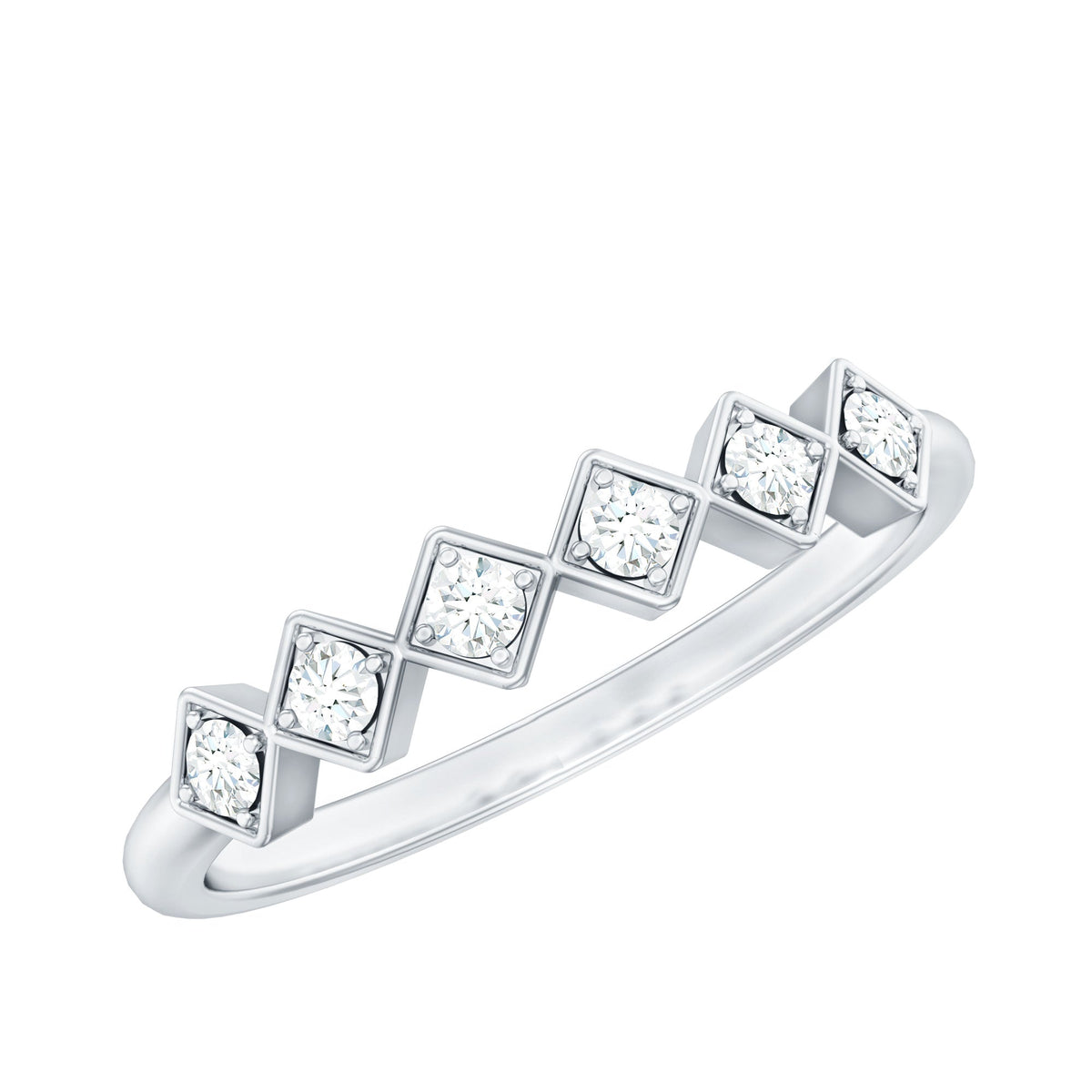 Minimal Diamond Geometric Half Eternity Ring